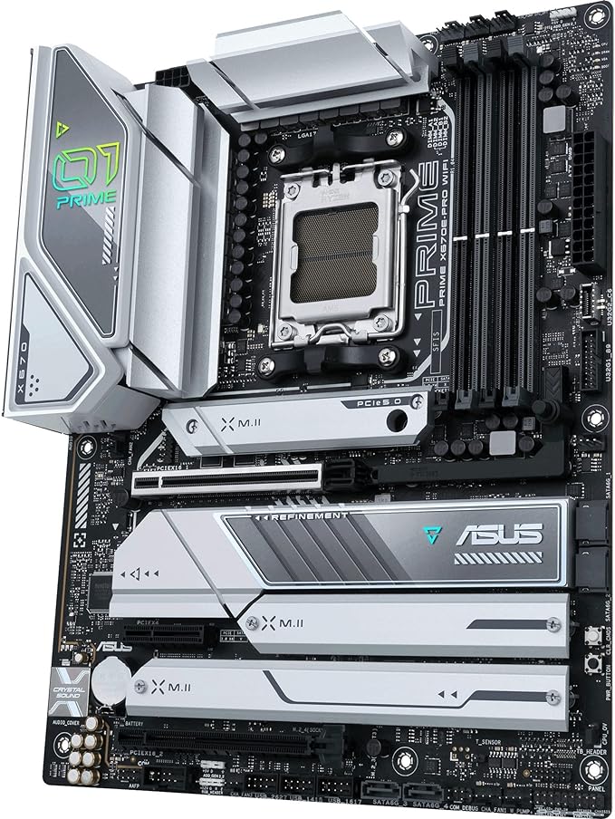 ASUS Prime X670E-PRO WiFi Socket AM5 (LGA 1718) Ryzen 7000 ATX Motherboard(PCIe® 5.0,DDR5,4X M.2 Slots, USB 3.2 Gen 2x2 Type-C®, USB4® Support, WiFi 6E, and 2.5G Ethernet) ASUS Prime X670E-PRO WiFi Socket AM5 (LGA 1718) Ryzen 7000 ATX Motherboard(PCIe® 5.0,DDR5,4X M.2 Slots, USB 3.2 Gen 2x2 Type-C®, USB4® Support, WiFi 6E, and 2.5G Ethernet)